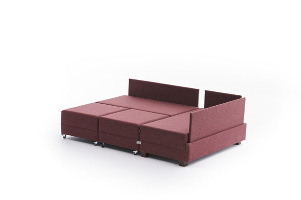 Ugaona sofa-krevet Fly kutna sofa na razvlačenje desno - bordo crvena