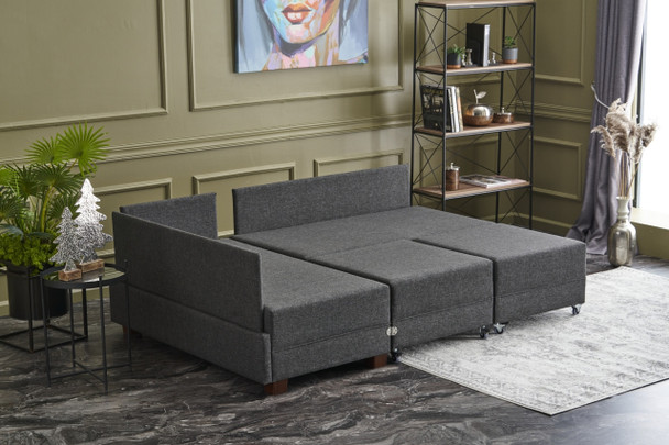 Ugaona sofa-krevet Fly Lijevo - Antracit