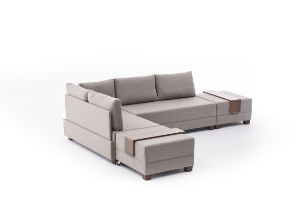 Ugaona sofa-krevet Fly lijevo - krema