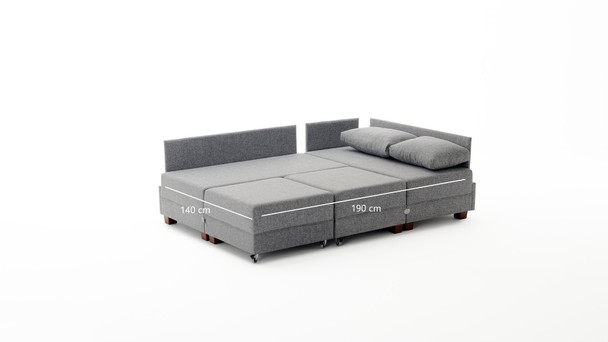 Ugaona sofa-krevet Fly Right - antracit