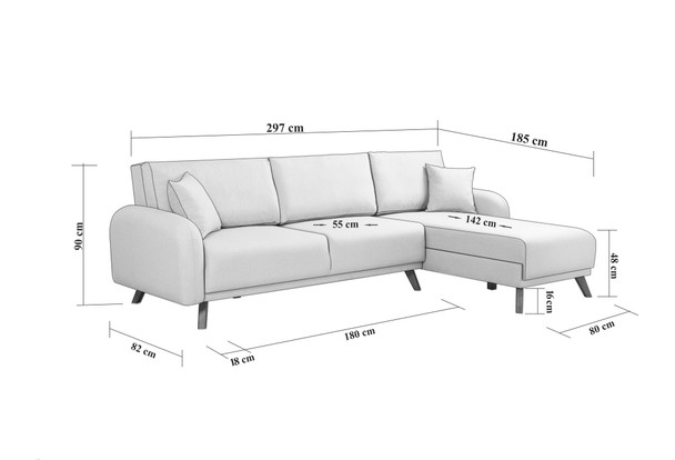 Ugaona sofa-krevet  Hera 2 Kutak - Tamnoplava