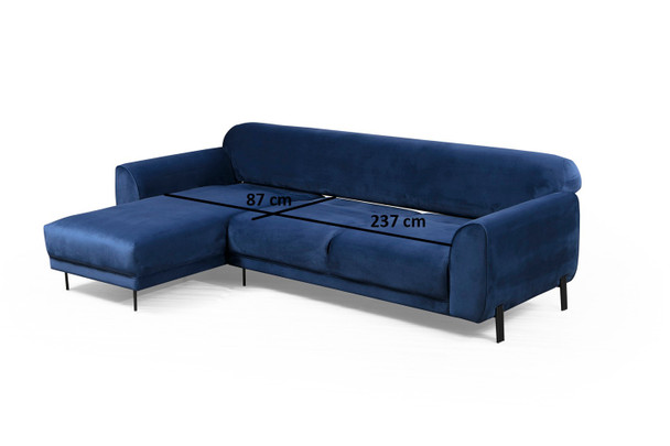 Ugaona sofa-krevet Slika ugao lijevi ( Chl-3R ) - tamnoplava