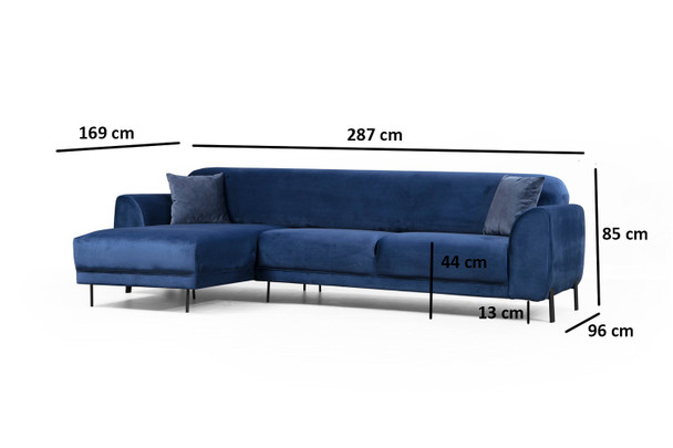 Ugaona sofa-krevet Slika ugao lijevi ( Chl-3R ) - tamnoplava