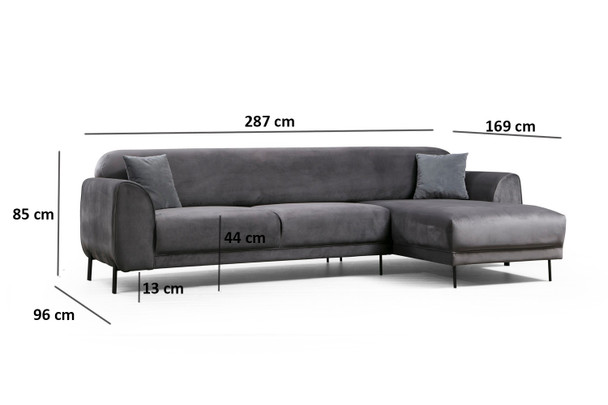 Ugaona sofa-krevet Desni ugao slike (L3-Chl) - antracit