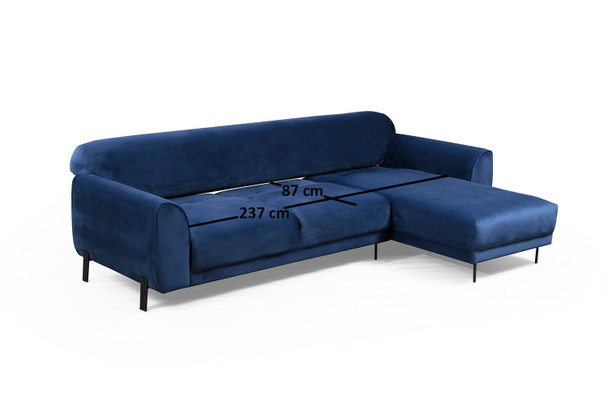 Ugaona sofa-krevet Desni ugao slike (L3-Chl) - tamnoplava