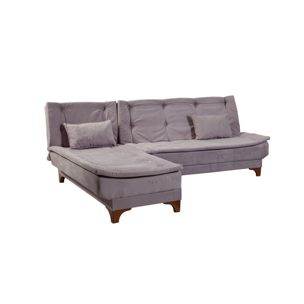 Ugaona sofa-krevet Kelebek Köşe Lijevo – Sivo
