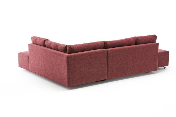 Ugaona sofa-krevet Manama kutni kauč na razvlačenje desno - Claret Red