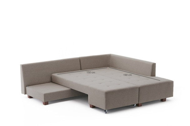 Ugaona sofa-krevet Manama kutni kauč na razvlačenje desno - krem