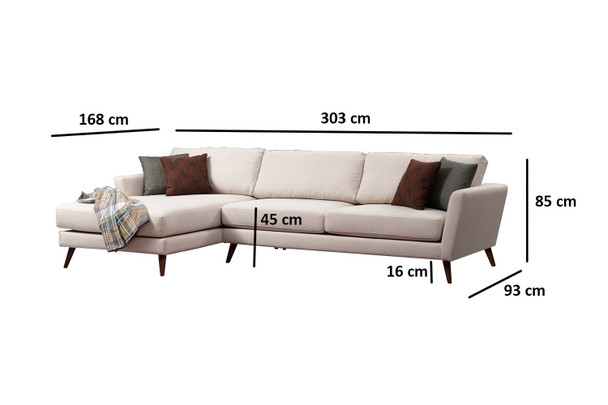 Ugaona sofa-krevet Majorka ugao veliki lijevi (Chl - 3R ) - bež