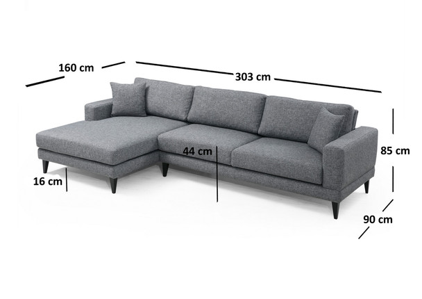 Ugaona sofa-krevet Nordijski ugao lijevi (Chl+3R)