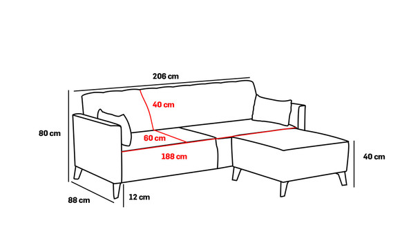 Ugaona sofa-krevet Ova - tirkizna