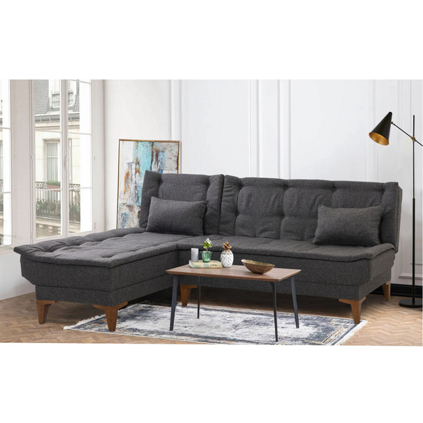 Ugaona sofa-krevet Santo lijevo - antracit