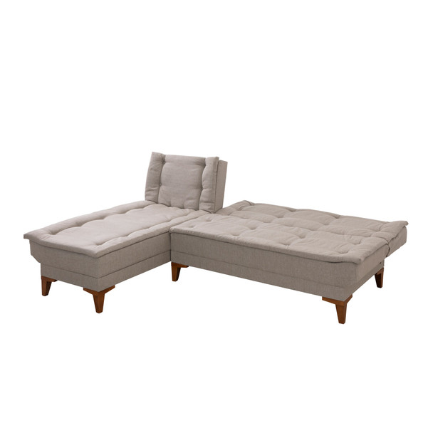 Ugaona sofa-krevet Santo lijevo - krema