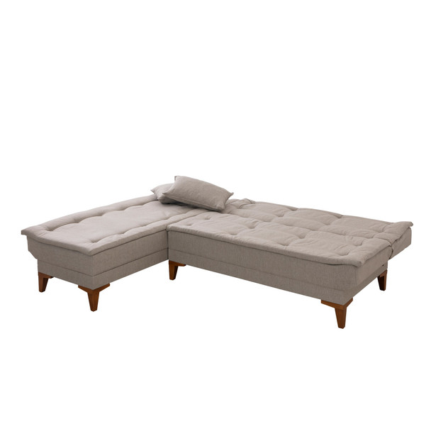 Ugaona sofa-krevet Santo lijevo - krema