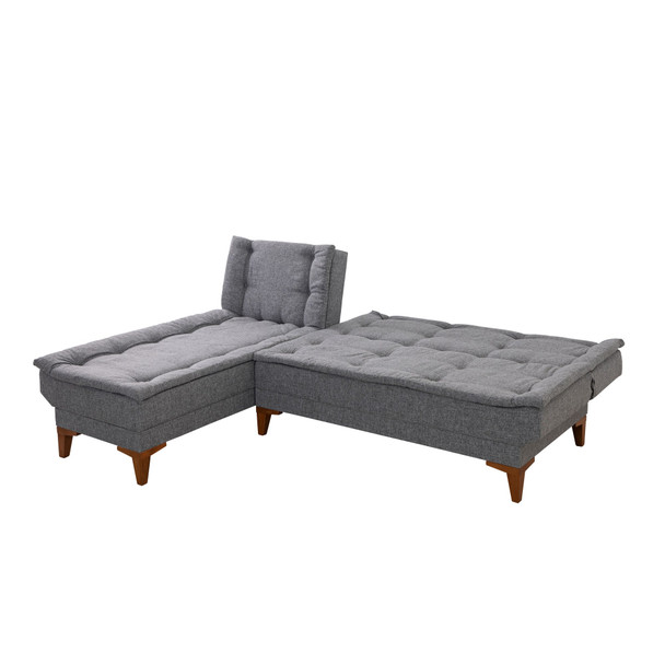 Ugaona sofa-krevet Santo lijevo - tamno siva