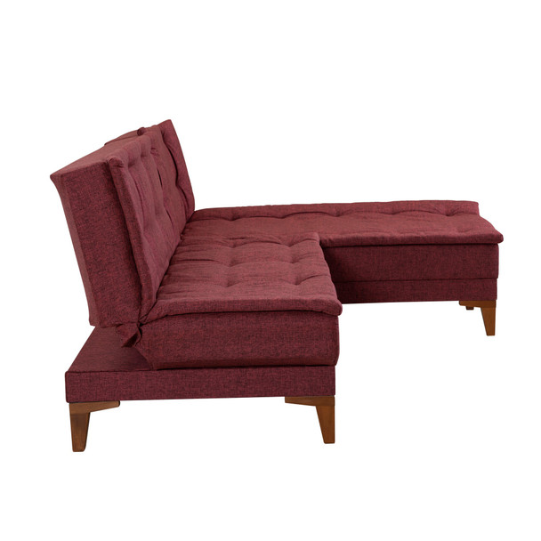 Ugaona sofa-krevet Santo-Claret crvena