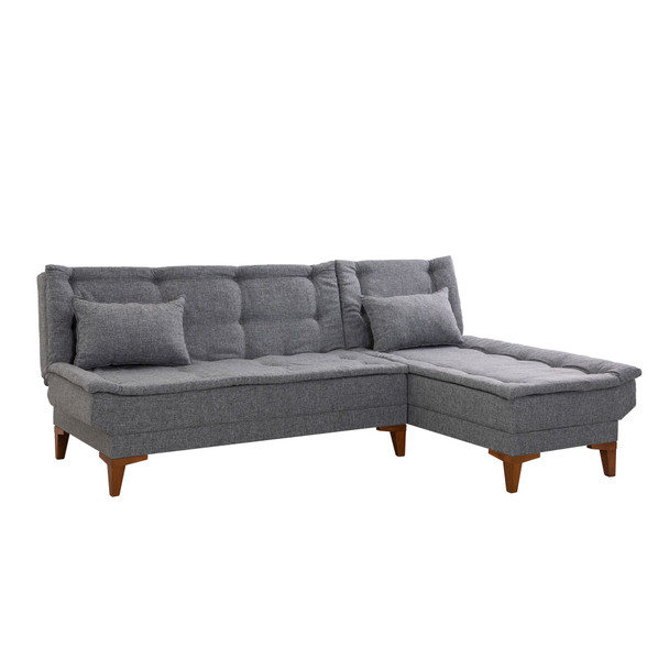 Ugaona sofa-krevet Santo-tamno siva