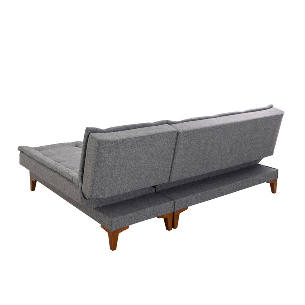 Ugaona sofa-krevet Santo-tamno siva