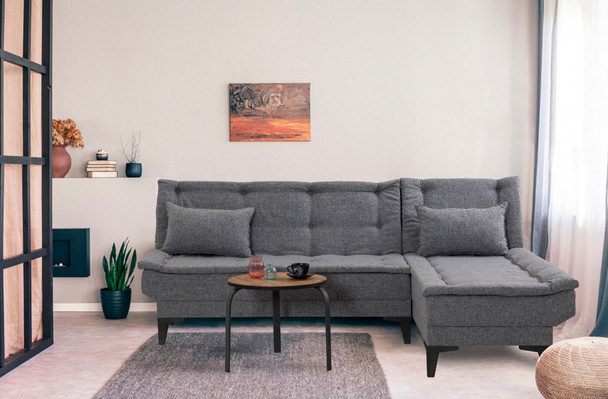 Ugaona sofa-krevet Santo-S-Tamno siva