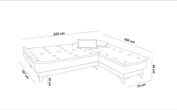 Ugaona sofa-krevet Santo-S-Green