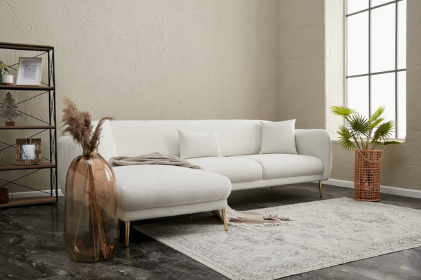 Ugaona sofa-krevet Simena Lijeva - Krem