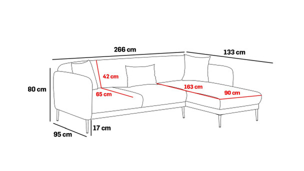 Ugaona sofa-krevet Simena Lijeva - Siva