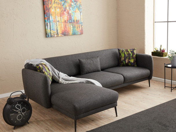 Ugaona sofa-krevet Venera L - antracit