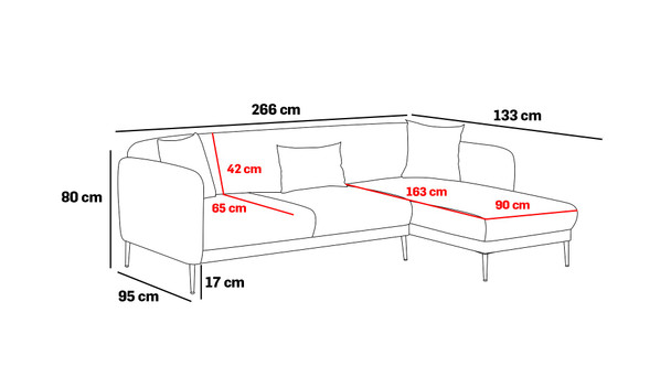 Ugaona sofa-krevet Venera L - antracit