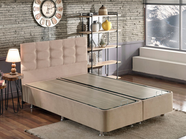Baza za bračni krevet i uzglavlje Ela Double - svijetlo smeđa (180 x 200)