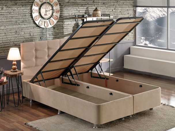Baza za bračni krevet i uzglavlje Polo - svijetlo smeđa (150 x 200)