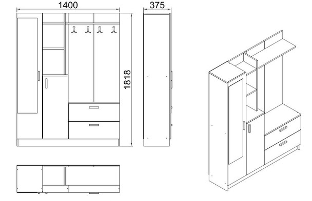 Ormar za hodnik DD5 - AA