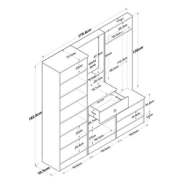 Ormar za hodnik P6 - M2 - 2257G