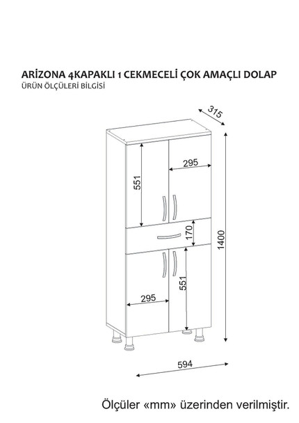 Kabinet Arizona 4 Kapak - Bijela