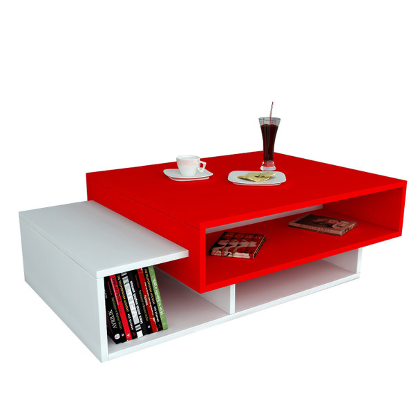 Stol za kafu-kavu Kartica - bijela, crvena