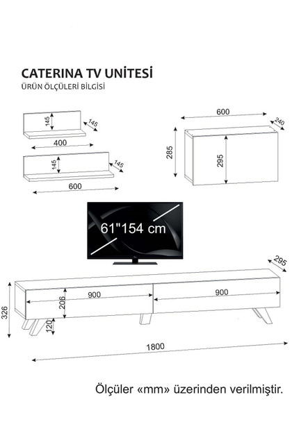 TV jedinica Caterina - Bijela, Orah