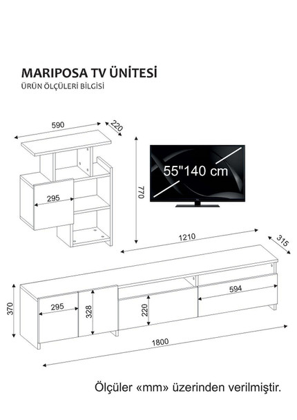 TV jedinica Mariposa - orah, bijela