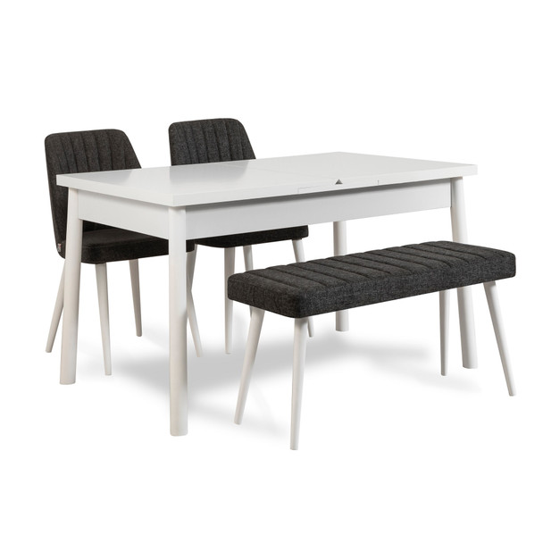 Produživi set stolova i stolica (4 komada) Santiago Bijelo-Antracit