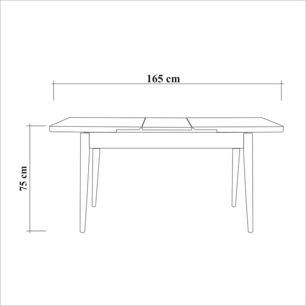 Produživi set stolova i stolica (4 komada) Vina 1053 - antracit, orah