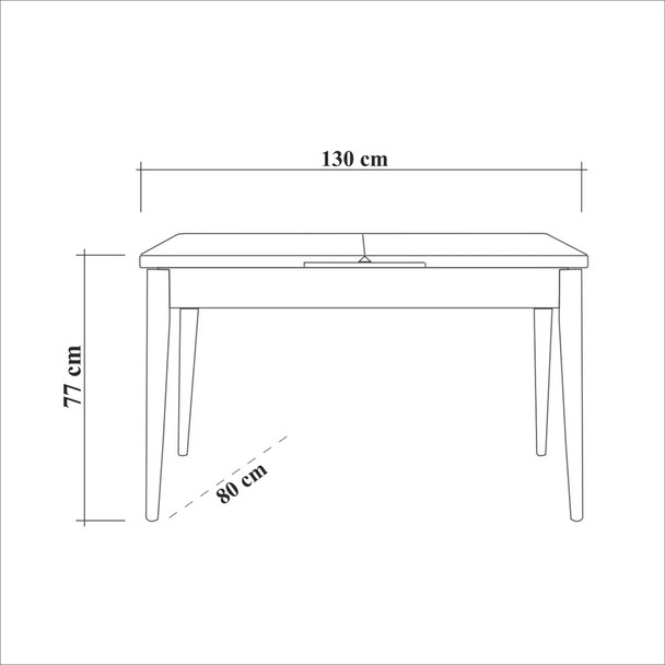 Produživi set stolova i stolica (4 komada) Vina 1053 - antracit, orah