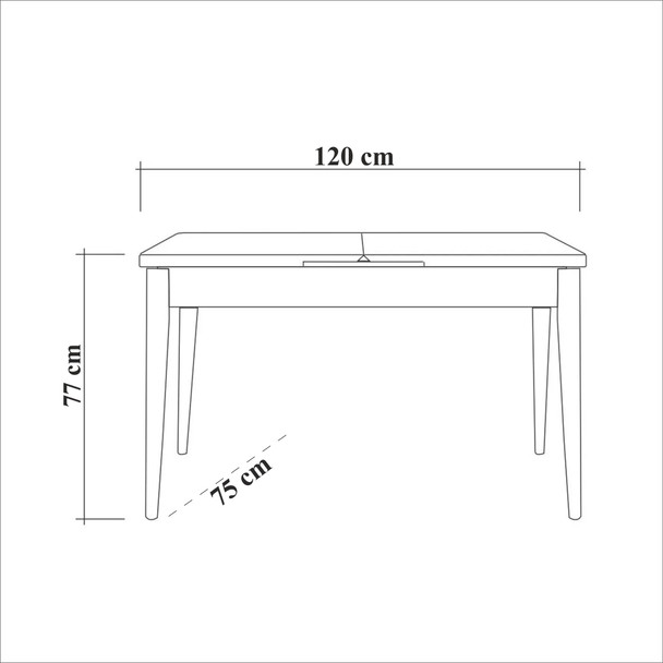 Produživi set stolova i stolica (5 komada) OLİVER AÇL.BAROK-CRNI