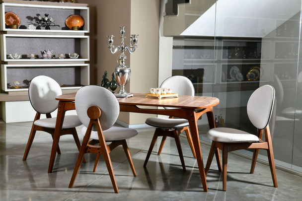 Set stolova i stolica (5 komada) Touch Wooden - Krem