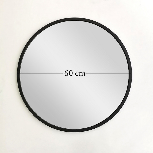 Ogledalo Siyah Metal Çerçeve Yuvarlak Ayna A709