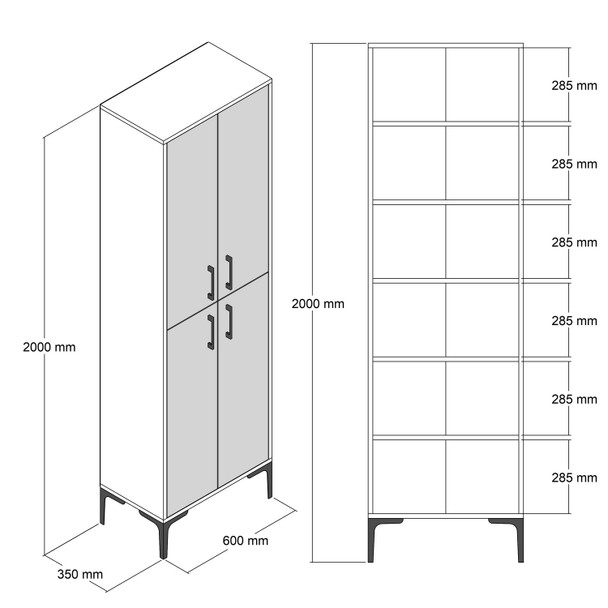 Višenamjenski kabinet Berlin A - orah, crni mermer