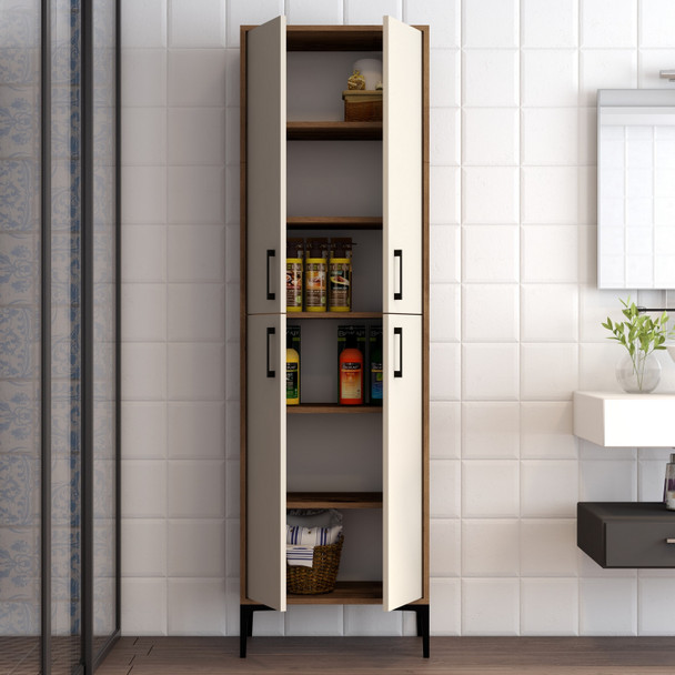Višenamjenski kabinet Berlin A - orah, krem