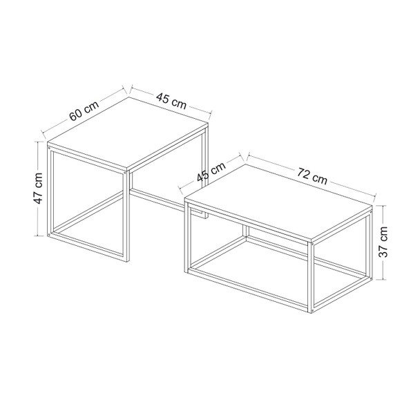 Stolici za kafu-kavu (2 komada) Leka – Crna