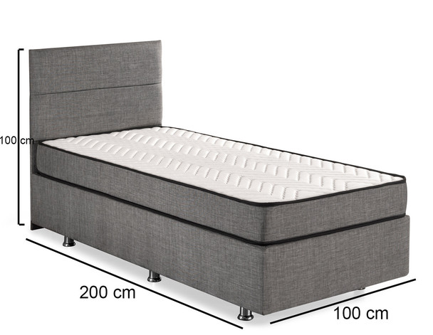 Krevet sa madracem Srebrna - Siva (100 x 200)