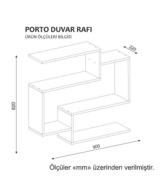 Zidna polica Porto – Bijela