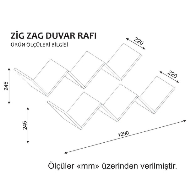 Zidna polica Zig Zag – Bijela