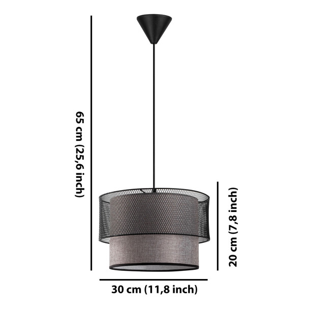 Stropna svjetiljka Torta Metal - bež, crna