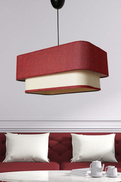 Stropna svjetiljka Varianza - krem, crvena